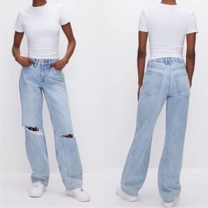 Good American Good '90s Ripped High Waist Relaxed Jeans GNIC999T Blue953 6 2/26